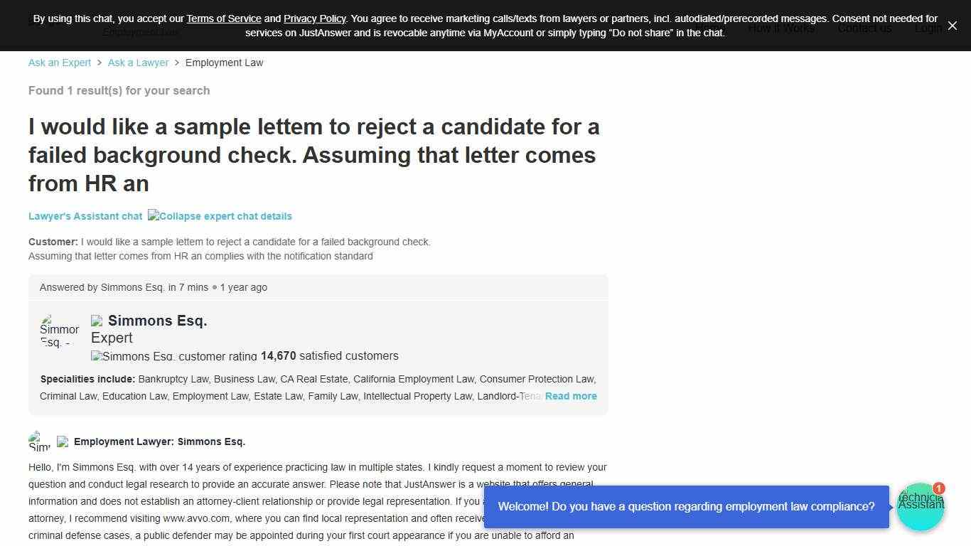 Sample Letter to Reject Candidate After Failed Background Check